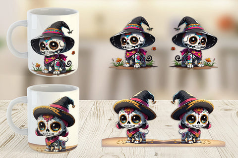 Mug Wrap Sugar Skull Halloween Sublimation artnoy 