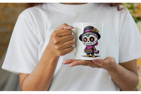 Mug Wrap Sugar Skull Halloween Sublimation artnoy 