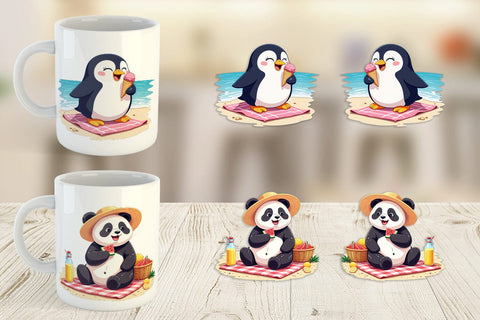 Mug Wrap Summer Animals Sublimation artnoy 