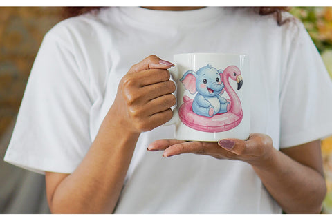 Mug Wrap Summer Animals Watercolor Sublimation artnoy 