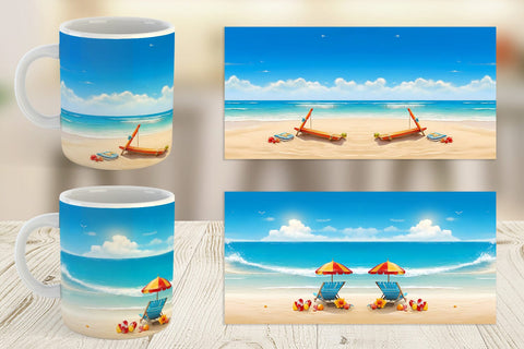 Mug Wrap Summer Beach Sublimation artnoy 