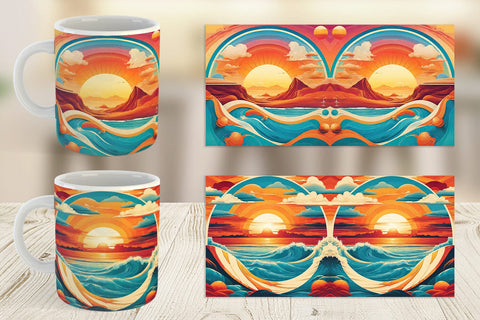 Mug Wrap Summer Beach Sunset Sublimation artnoy 