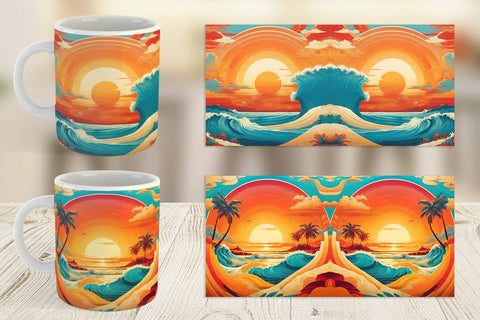 Mug Wrap Summer Beach Sunset Sublimation artnoy 