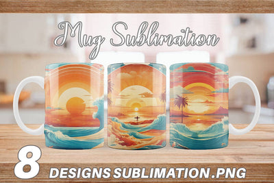 Mug Wrap Summer Beach Sunset Sublimation artnoy 