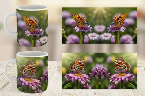 Mug Wrap Summer Beautiful Butterfly Sublimation artnoy 