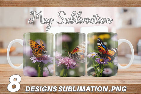 Mug Wrap Summer Beautiful Butterfly Sublimation artnoy 