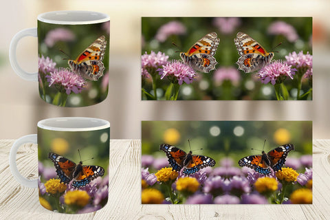 Mug Wrap Summer Beautiful Butterfly Sublimation artnoy 