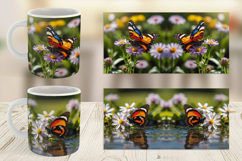 Mug Wrap Summer Beautiful Butterfly Sublimation artnoy 