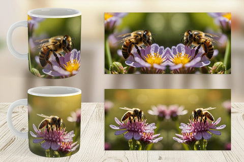 Mug Wrap Summer Beautiful Honey bee Sublimation artnoy 