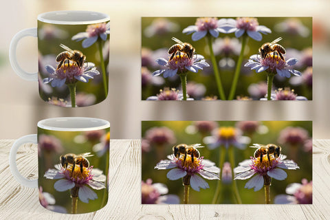 Mug Wrap Summer Beautiful Honey bee Sublimation artnoy 