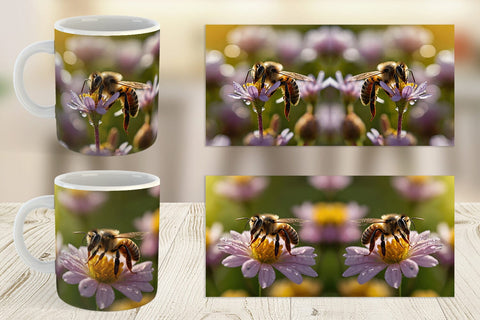 Mug Wrap Summer Beautiful Honey bee Sublimation artnoy 