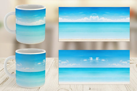 Mug Wrap Summer Blue Beach Sublimation artnoy 
