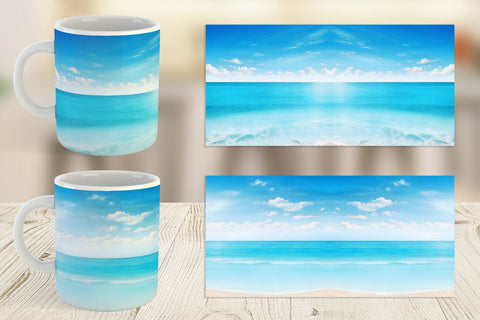 Mug Wrap Summer Blue Beach Sublimation artnoy 