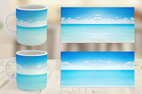 Mug Wrap Summer Blue Beach Sublimation artnoy 