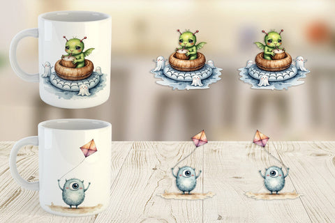 Mug Wrap Summer Break Monsters Sublimation artnoy 