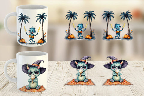 Mug Wrap Summer Break Monsters Sublimation artnoy 