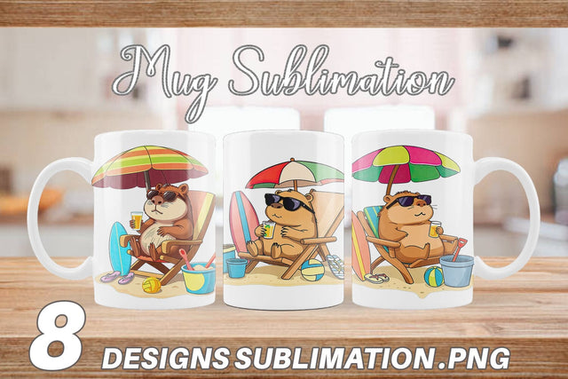 Mug Wrap Summer Capybara Sublimation artnoy 