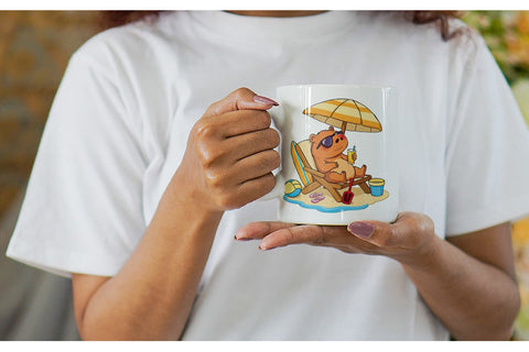 Mug Wrap Summer Capybara Sublimation artnoy 