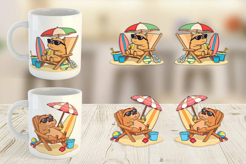 Mug Wrap Summer Capybara Sublimation artnoy 