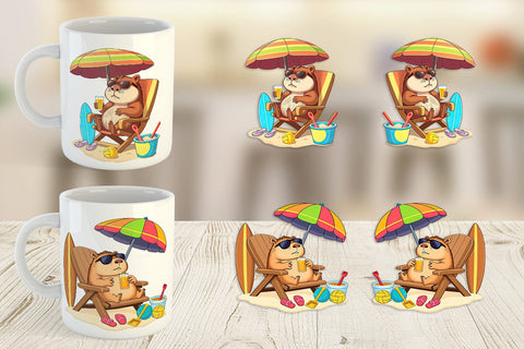 Mug Wrap Summer Capybara Sublimation artnoy 