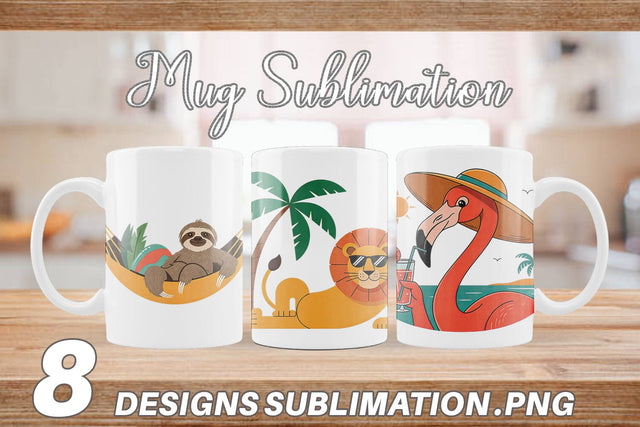 Mug Wrap Summer Day Animal Sublimation artnoy 