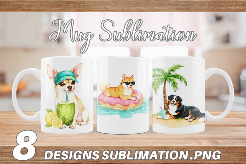 Mug Wrap Summer Dog Day Sublimation artnoy 