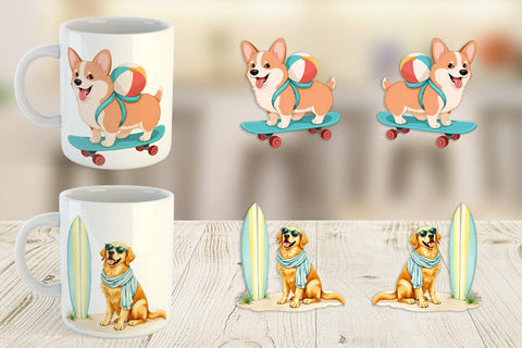 Mug Wrap Summer Dog Day Sublimation artnoy 