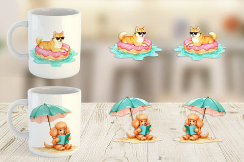 Mug Wrap Summer Dog Day Sublimation artnoy 