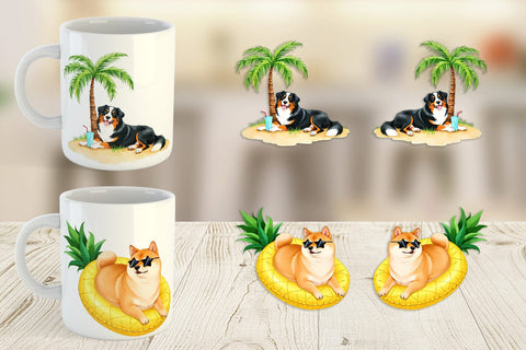 Mug Wrap Summer Dog Day Sublimation artnoy 