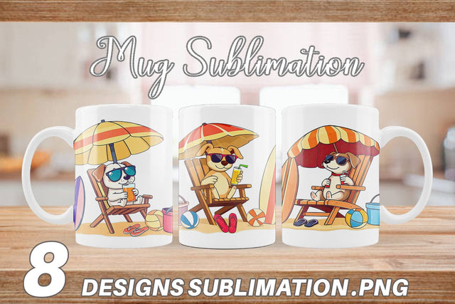 Mug Wrap Summer Dog Sublimation artnoy 