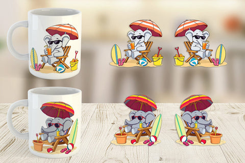 Mug Wrap Summer Elephant Sublimation artnoy 