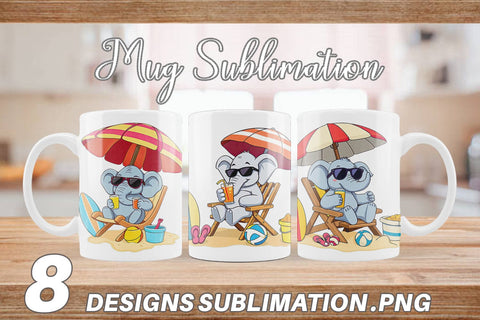 Mug Wrap Summer Elephant Sublimation artnoy 