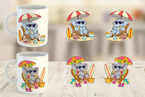 Mug Wrap Summer Elephant Sublimation artnoy 