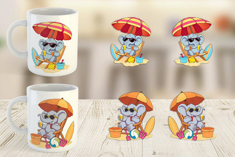 Mug Wrap Summer Elephant Sublimation artnoy 