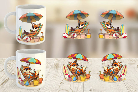 Mug Wrap Summer Fox Sublimation artnoy 