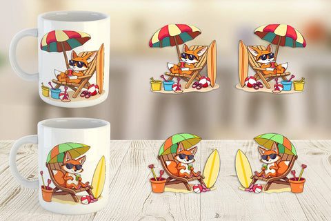 Mug Wrap Summer Fox Sublimation artnoy 