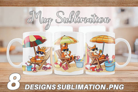 Mug Wrap Summer Fox Sublimation artnoy 