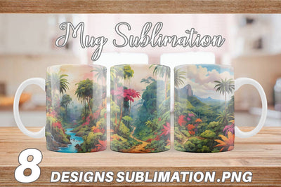 Mug Wrap Summer Jungle Sublimation artnoy 