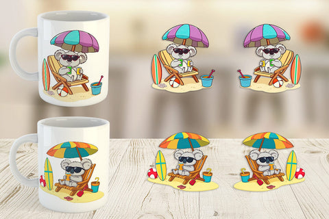 Mug Wrap Summer Koala Sublimation artnoy 