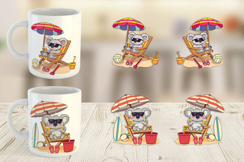 Mug Wrap Summer Koala Sublimation artnoy 