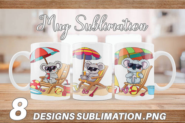 Mug Wrap Summer Koala Sublimation artnoy 