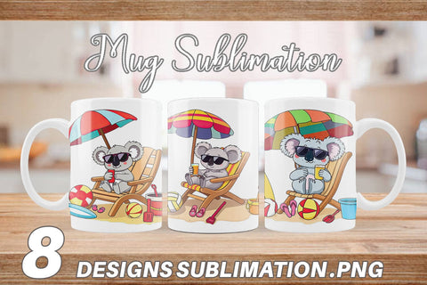 Mug Wrap Summer Koala Sublimation artnoy 