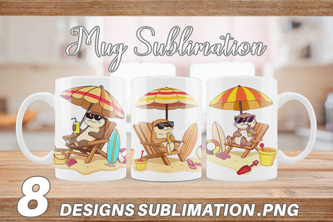 Mug Wrap Summer Otter Sublimation artnoy 