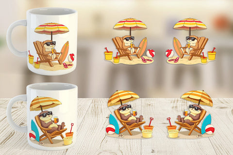 Mug Wrap Summer Otter Sublimation artnoy 
