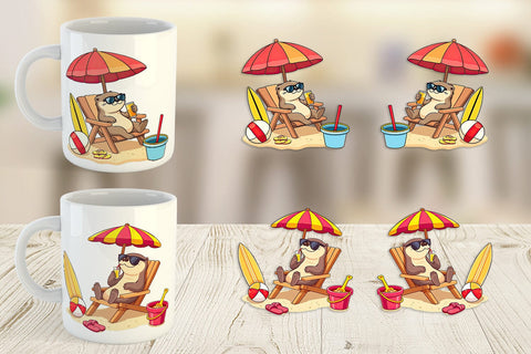 Mug Wrap Summer Otter Sublimation artnoy 