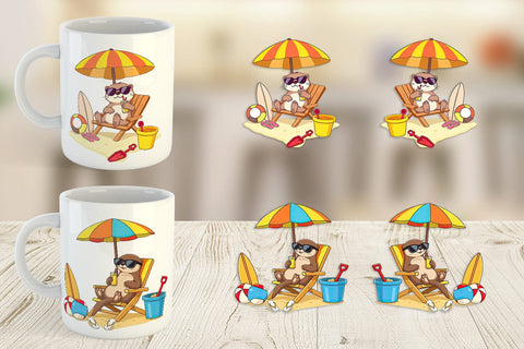 Mug Wrap Summer Otter Sublimation artnoy 
