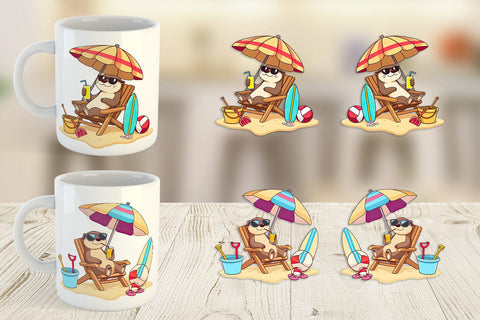 Mug Wrap Summer Otter Sublimation artnoy 