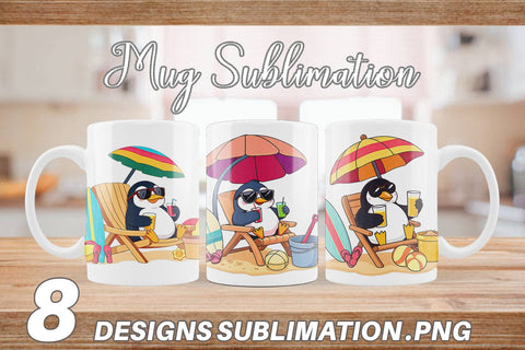 Mug Wrap Summer Penguin Sublimation artnoy 