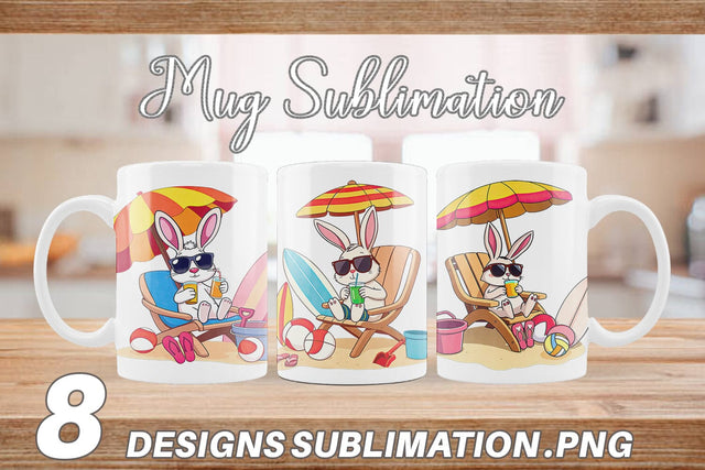 Mug Wrap Summer Rabbit Sublimation artnoy 