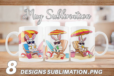 Mug Wrap Summer Rabbit Sublimation artnoy 